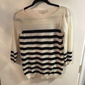LOFT Black and White Light Sweater